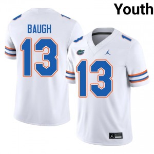 UF Gators #13 Jadan Baugh White Football Jersey | Youth NCAA Authentic Edition 75832160