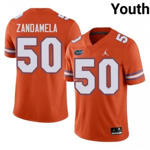 #50 Jason Zandamela Florida Orange Youth Jersey | Premium Player Football Gear 25212045