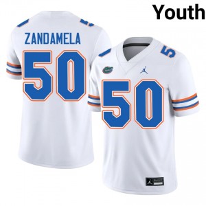 Jason Zandamela Gators #50 White Football Jersey | Youth Authentic High School Edition 92467910