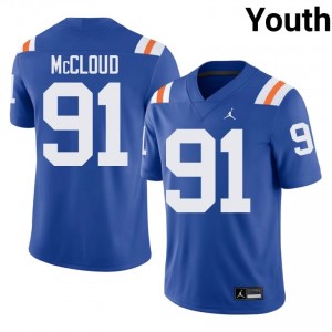 Jeramiah McCloud Gators #91 Royal Football Alternate Jersey | Youth Authentic College Edition 25415062