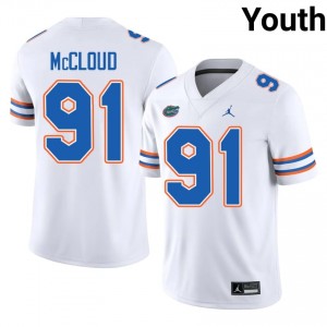 #91 Jeramiah McCloud Florida White Youth Jersey | Premium High School Football Gear 47096497