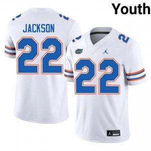 Kahleil Jackson Gators #22 White Football Jersey | Youth Authentic High School Edition 52361367