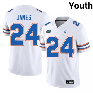 UF Gators #24 Kamran James White Football Jersey | Youth NCAA Authentic Edition 28113733