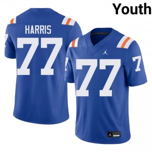 Knijeah Harris #77 Florida Gators Royal Football College Alternate Jersey | Youth Official Team Gear 62037152