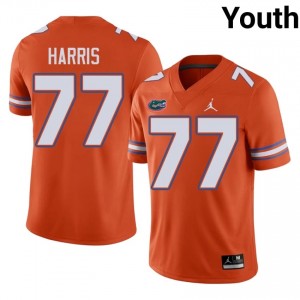 Knijeah Harris Gators #77 Orange Football Jersey | Youth Authentic Player Edition 99024423