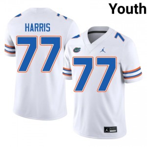 UF Gators #77 Knijeah Harris White Football Jersey | Youth NCAA Authentic Edition 90354623