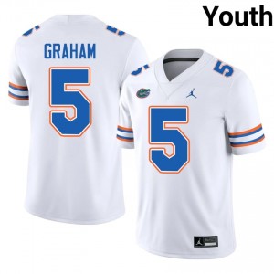 Myles Graham Gators #5 White Football Jersey | Youth Authentic High School Edition 46386264