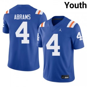 TJ Abrams Gators #4 Royal Football Alternate Jersey | Youth Authentic College Edition 94347283