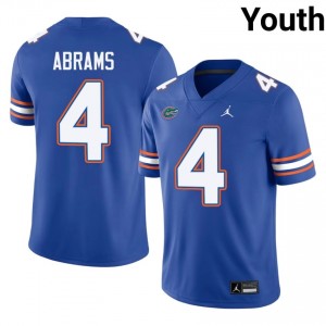 TJ Abrams Gators #4 Royal Football Jersey | Youth Authentic University Edition 23114784
