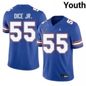 #55 TJ Dice Jr. Florida Royal Youth Jersey | Premium University Football Gear 66631869