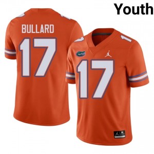 UF Gators #17 Titus Bullard Orange Football Jersey | Youth NCAA Authentic Edition 48356673