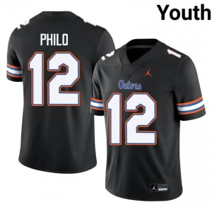 UF Gators #12 Aaron Philo Black Football Jersey | Youth NCAA Authentic Edition 28739769