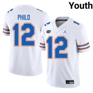 #12 Aaron Philo Florida White Youth Jersey | Premium High School Football Gear 91225850