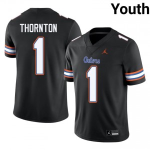 UF Gators #1 Bryce Thornton Black Football Jersey | Youth NCAA Authentic Edition 85469188