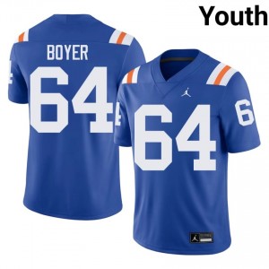 Eagan Boyer #64 Florida Gators Royal Football College Alternate Jersey | Youth Official Team Gear 95903211
