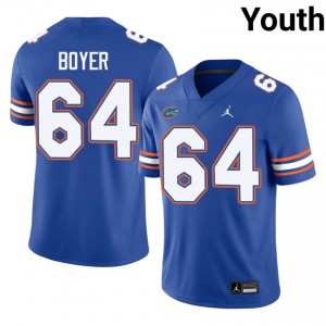 Eagan Boyer #64 Florida Gators Royal Football University Jersey | Youth Official Team Gear 31472859