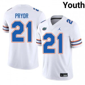 Evan Pryor #21 Florida Gators White Football High School Jersey | Youth Official Team Gear 21298568