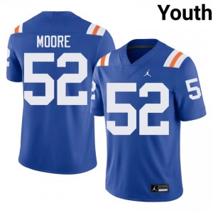 UF Gators #52 Harrison Moore Royal Football Alternate Jersey | Youth NCAA Authentic Edition 19750422