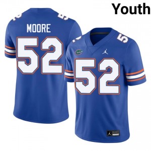UF Gators #52 Harrison Moore Royal Football Jersey | Youth NCAA Authentic Edition 86850634