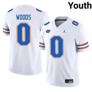 UF Gators #0 Jayden Woods White Football Jersey | Youth NCAA Authentic Edition 86237163