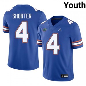 UF Gators #4 Justin Shorter Royal Football Jersey | Youth NCAA Authentic Edition 18395477