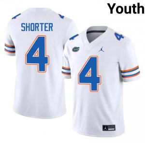 Justin Shorter Gators #4 White Football Jersey | Youth Authentic High School Edition 74836797