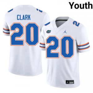 UF Gators #20 Kanye Clark White Football Jersey | Youth NCAA Authentic Edition 54400146