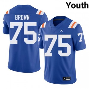 UF Gators #75 Lomas Brown Royal Football Alternate Jersey | Youth NCAA Authentic Edition 82190774