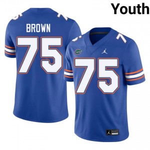 UF Gators #75 Lomas Brown Royal Football Jersey | Youth NCAA Authentic Edition 49893667