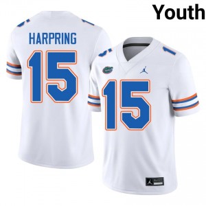 Luke Harpring Gators #15 White Football Jersey | Youth Authentic High School Edition 93088357