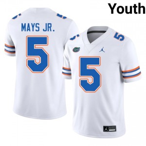 UF Gators #5 Micah Mays Jr. White Football Jersey | Youth NCAA Authentic Edition 61524889