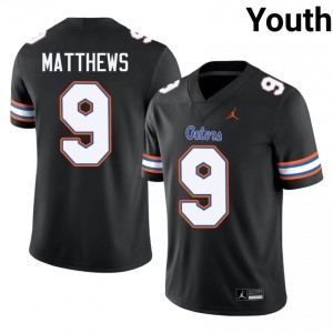 Shane Matthews Gators #9 Black Football Jersey | Youth Authentic NCAA Edition 29133355
