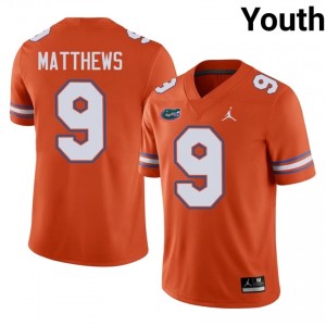 UF Gators #9 Shane Matthews Orange Football Jersey | Youth NCAA Authentic Edition 76650987