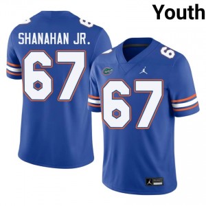 TJ Shanahan Jr. Gators #67 Royal Football Jersey | Youth Authentic University Edition 63569974