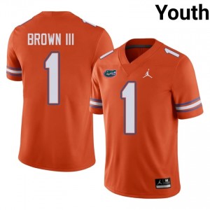 UF Gators #1 Vernell Brown III Orange Football Jersey | Youth NCAA Authentic Edition 91240828
