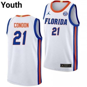 #21 Alex Condon Florida White Youth Jersey Premium NCAA Basketball Gear 25850272