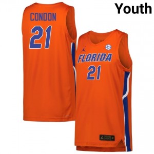 #21 Alex Condon Florida Orange Youth Jersey Premium NCAA Basketball Gear 88707197