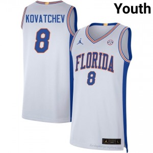 UF Gators #8 Alex Kovatchev White Basketball Jersey | Youth NCAA Authentic Edition 72838991