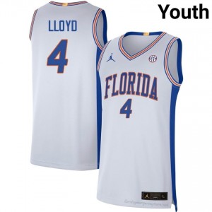 UF Gators #4 Alex Lloyd White Basketball Jersey | Youth NCAA Authentic Edition 41789514