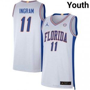 UF Gators #11 CJ Ingram White Basketball Jersey | Youth NCAA Authentic Edition 12716154