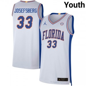 UF Gators #33 Cooper Josefsberg White Basketball Jersey | Youth NCAA Authentic Edition 97327298