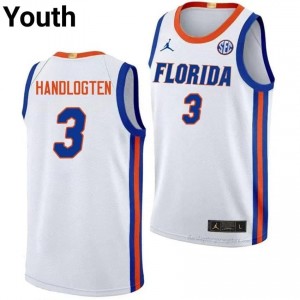 UF Gators #3 Micah Handlogten White Basketball Jersey | Youth NCAA Authentic Edition 40759650