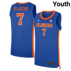 Urban Klavzar #7 Florida Gators Royal Basketball College Jersey | Youth Official Team Gear 99357731