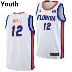 UF Gators #12 Viktor Mikic White Basketball Jersey | Youth NCAA Authentic Edition 64397762
