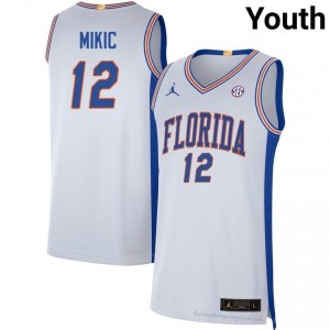 UF Gators #12 Viktor Mikic White Basketball Jersey | Youth NCAA Authentic Edition 40801252